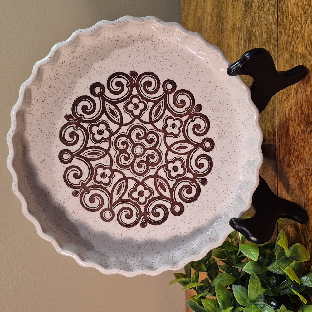 BILTONS Vintage 1970s Ironstone 'Celtic Rose' Pattern Quiche/Pie Baker Dish